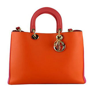 Christian Dior diorissimo original calfskin leather bag 44373 orange & peach & red